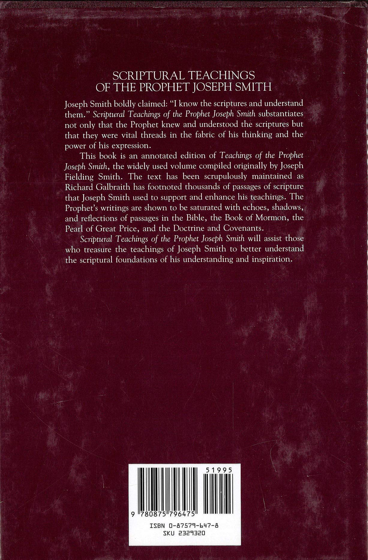 Scriptural Teachings of the Prophet Joseph Smith by Smith, J