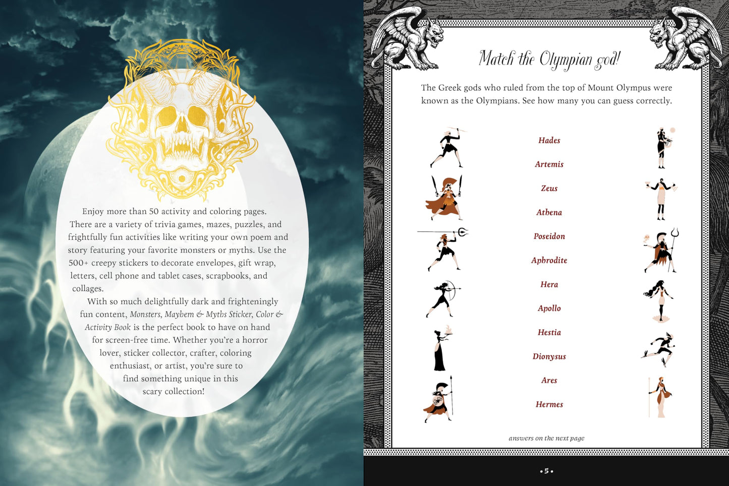 Monsters, Mayhem, and Myths Sticker, Color & Activity Book: Over 500 Macabre Stickers (Sticker Activity Deluxe Editions)