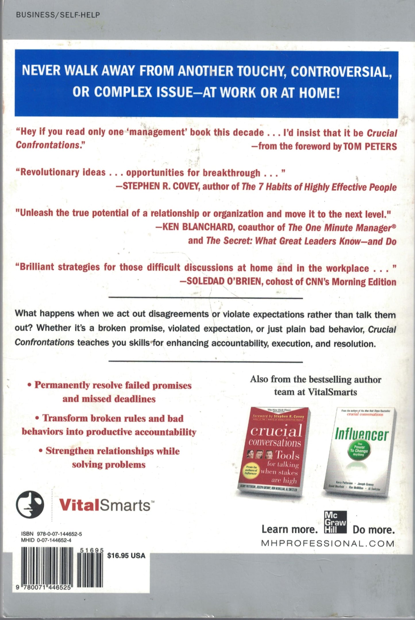 Crucial Confrontations: Tools for Resolving Broken Promises, Violated Expectations, and Bad Behavior