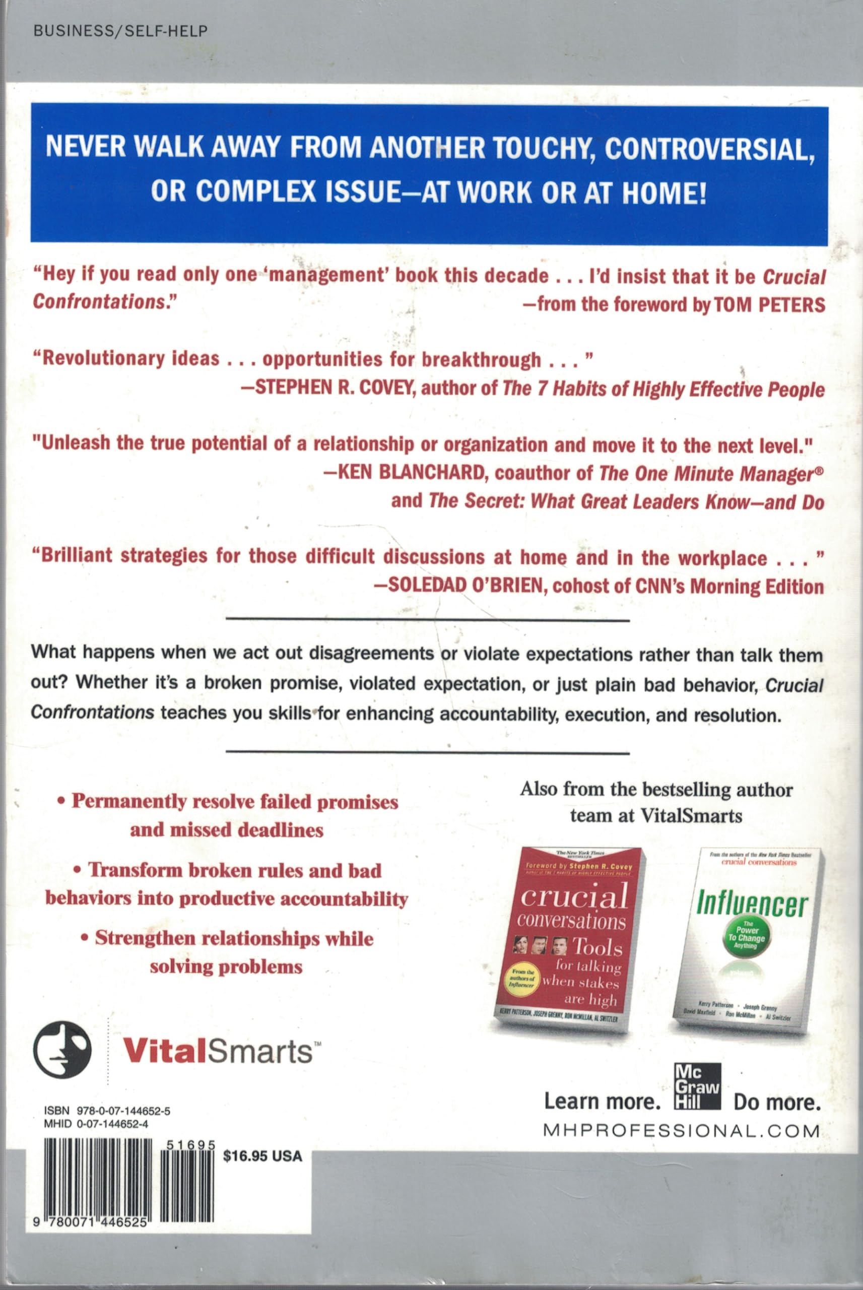 Crucial Confrontations: Tools for Resolving Broken Promises, Violated Expectations, and Bad Behavior