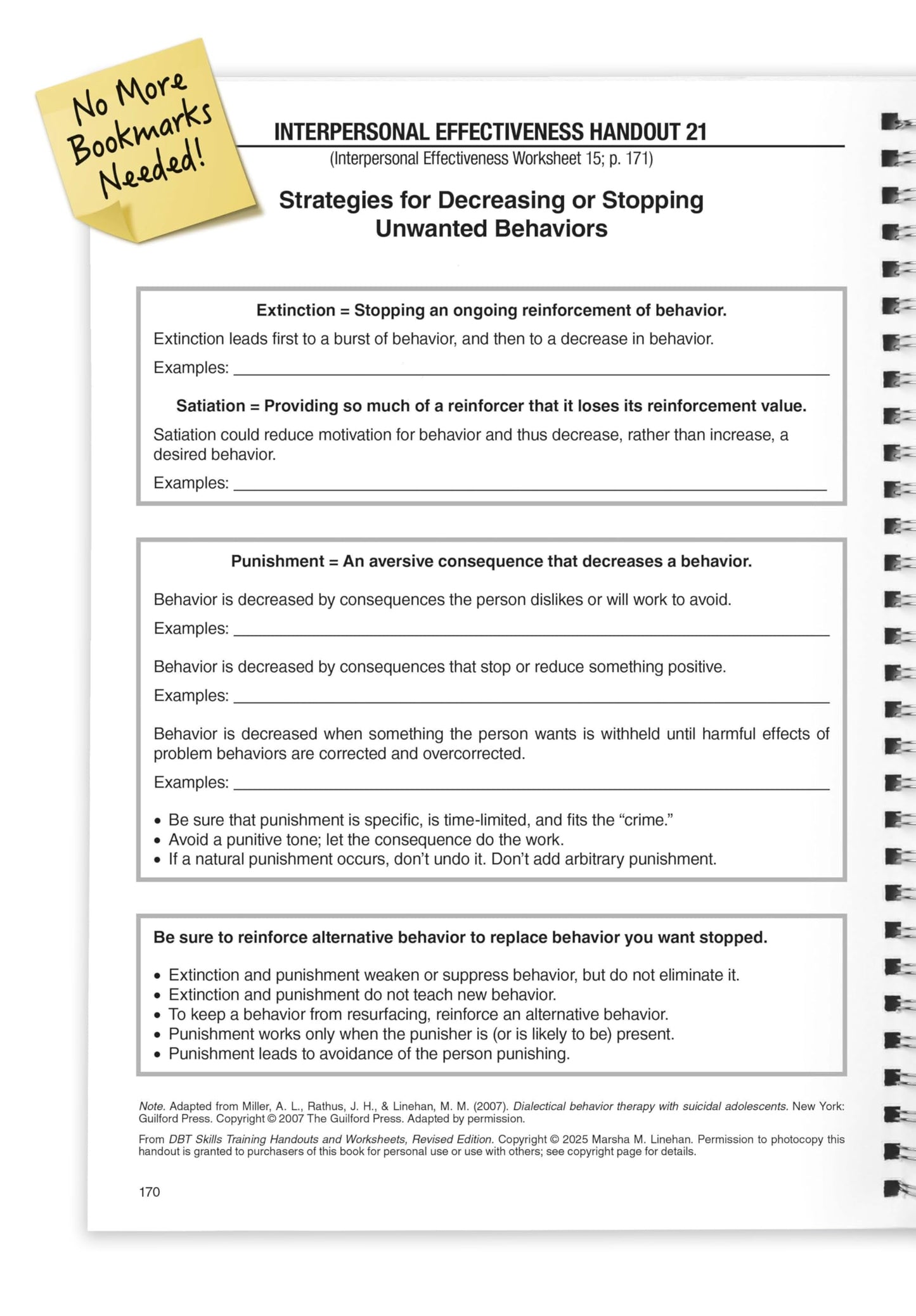 DBT Skills Training Handouts and Worksheets