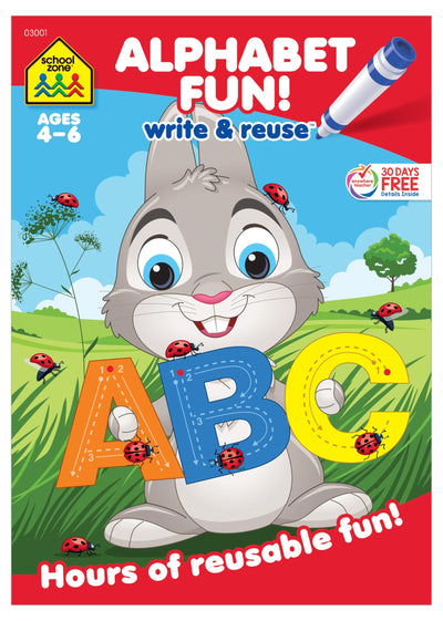 School Zone Alphabet Fun! Write & Reuse Workbook
