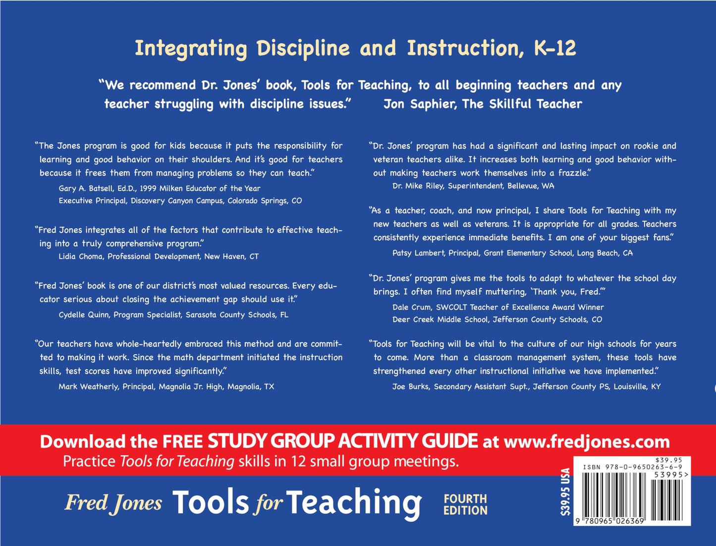 Fred Jones Tools for Teaching - Discipline, Instruction, Motivation 4th Edition