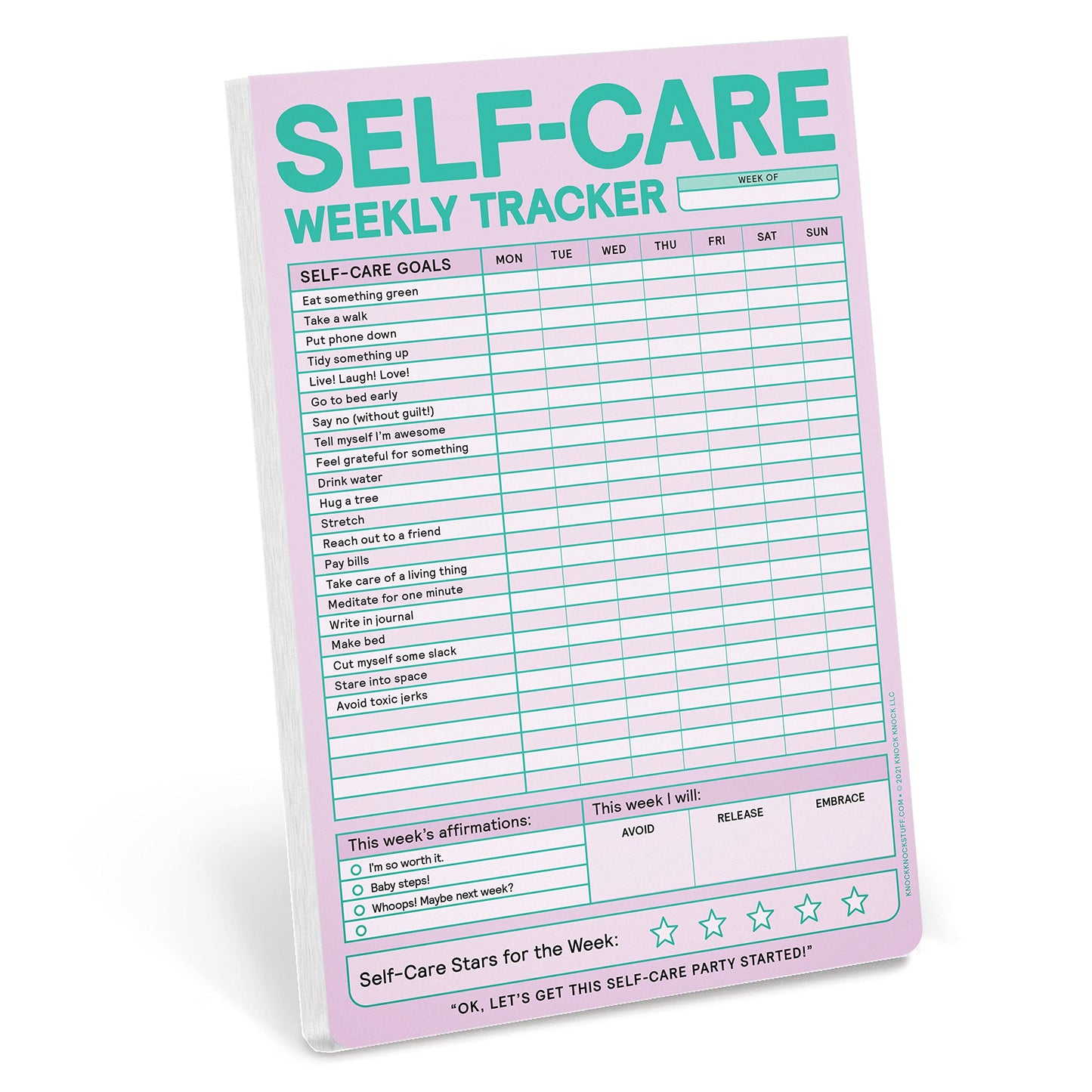 Knock Knock Self-Care Weekly Tracker Pad & Checklist Note Pad (Pastel Version) (Knock Knock Pads)
