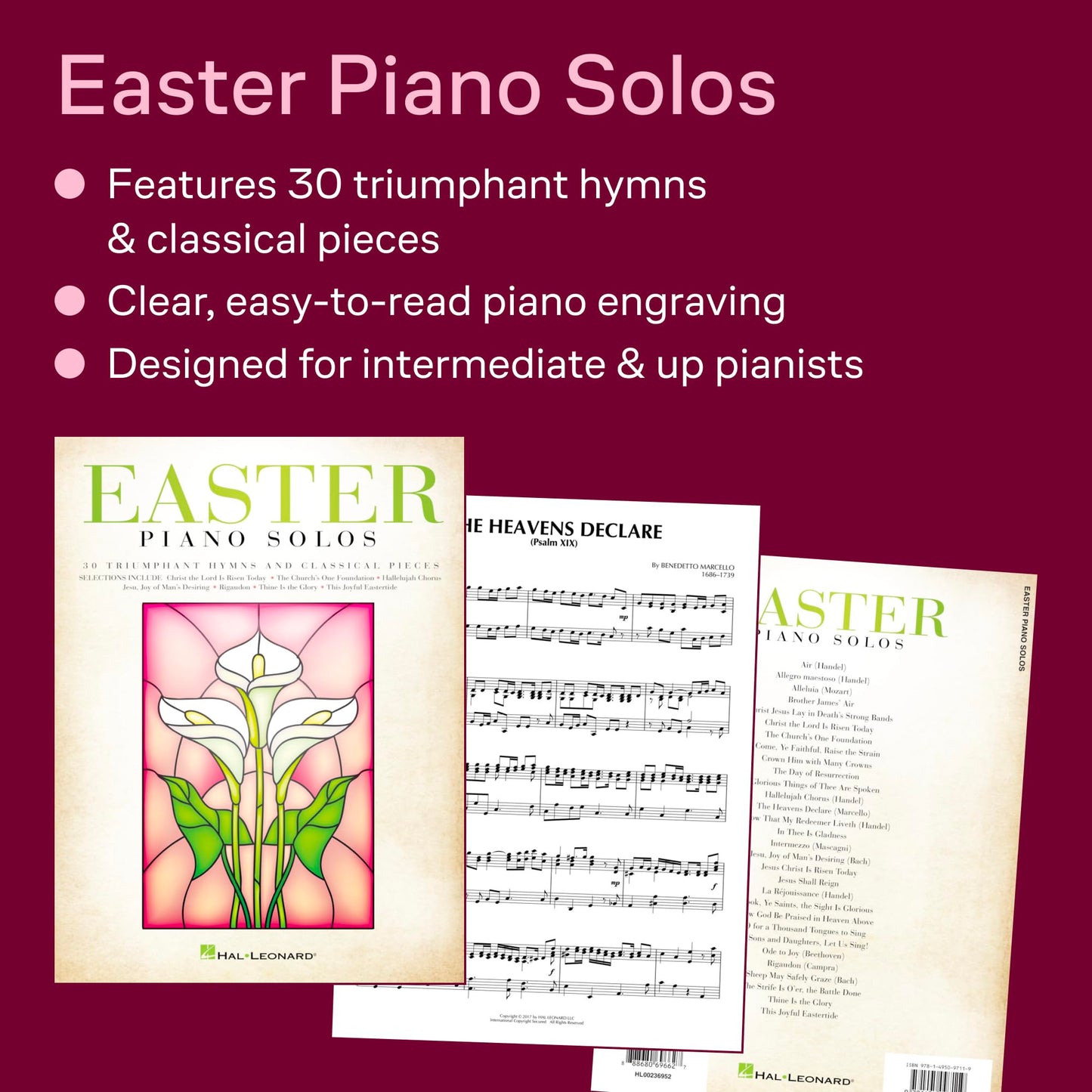 Easter Piano Solos - 30 Triumphant Hymns and Classical Pieces  Sheet Music Book for Intermediate Pianists  Worship Music Collection for Church Services Recitals Lessons and Seasonal Performance