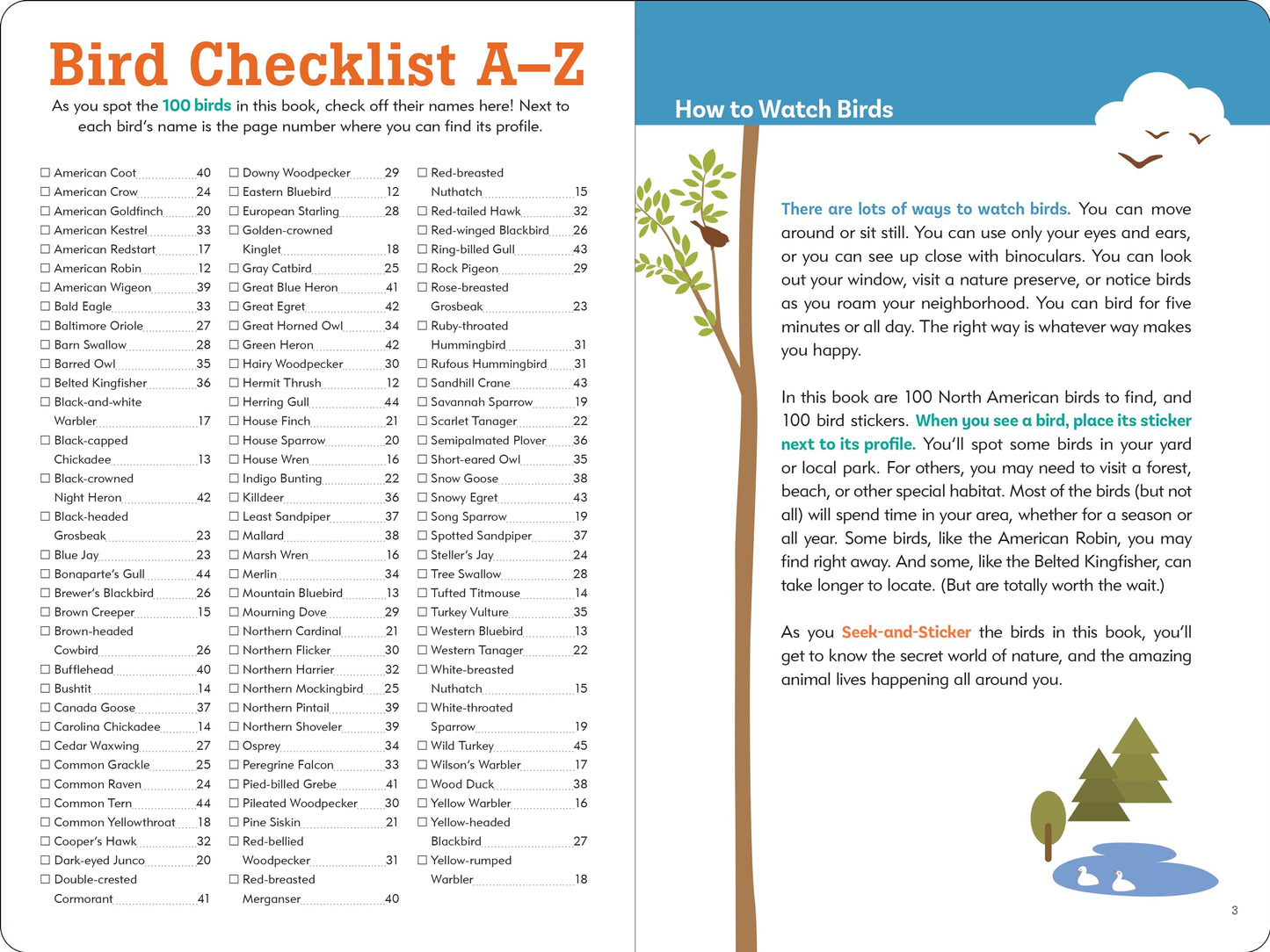 Birder's Logbook: A Seek-and-Sticker Book for Budding Ornithologists (comes with 100 full-color stickers of birds!)