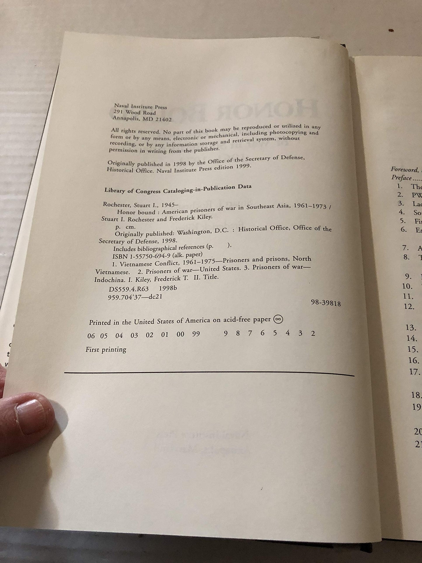 Honor Bound: American Prisoners of War in Southeast Asia, 1961-1973