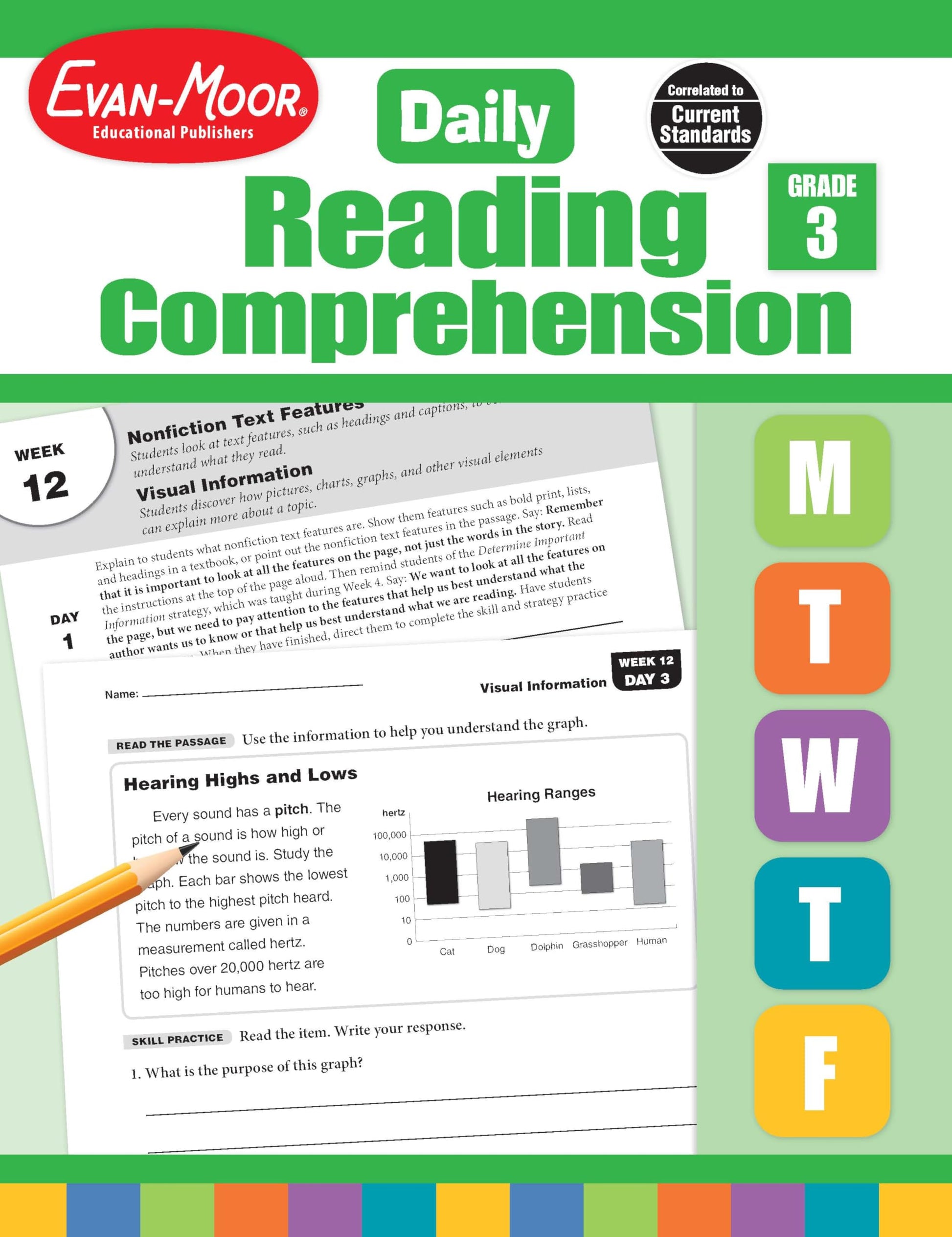 Evan-Moor Evan-Moor Daily Reading Comprehension Book, Teacher's Eddition, Grade 3