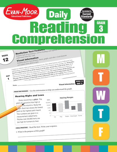 Evan-Moor Evan-Moor Daily Reading Comprehension Book, Teacher's Eddition, Grade 3