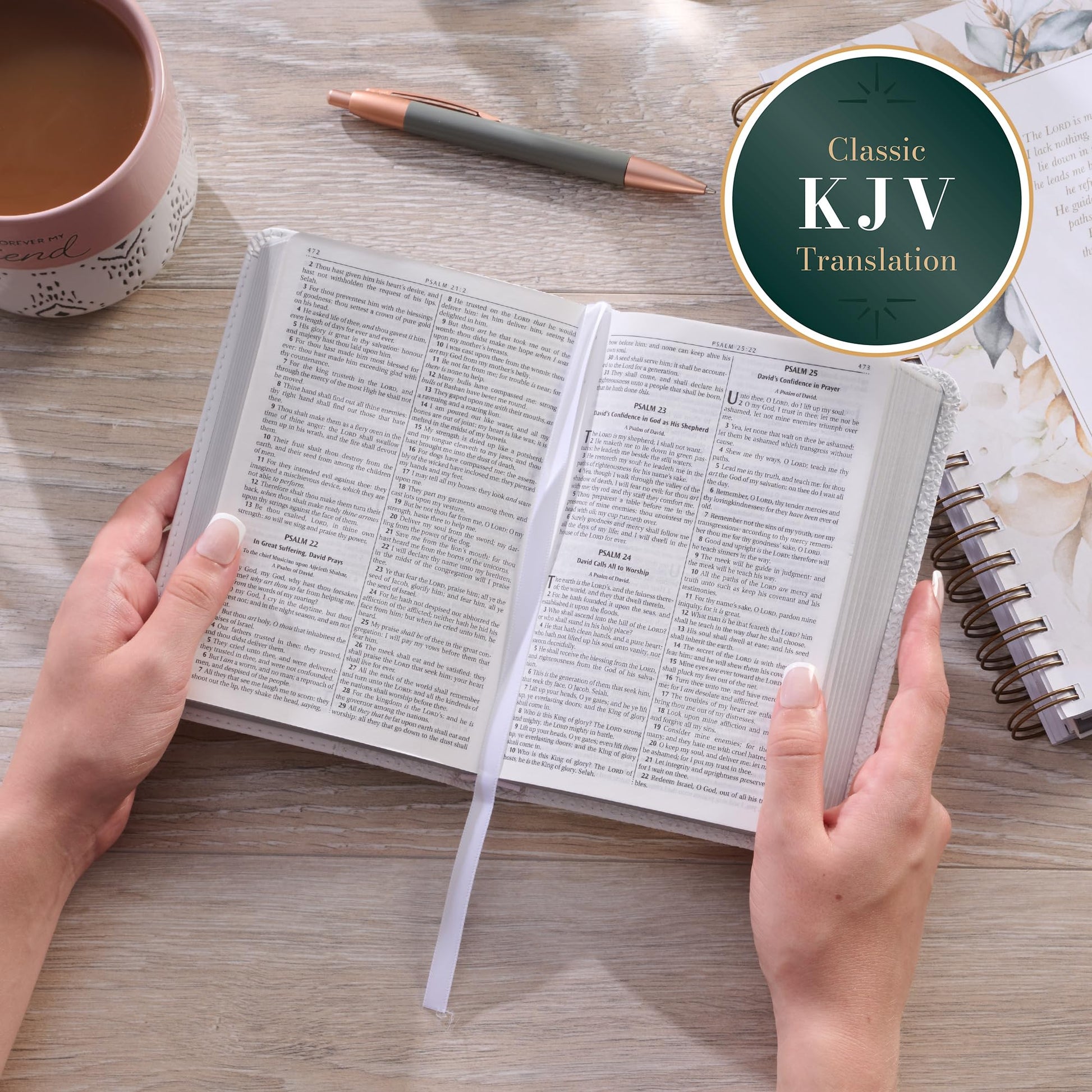 KJV Holy Bible, Compact Faux Leather Red Letter Edition - Ribbon Marker, King James Version, White (KJV Compact Editions)
