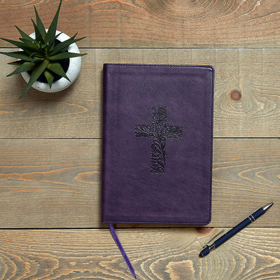 KJV Rainbow Study Bible, Purple LeatherTouch, Black Letter, Pure Cambridge Text, Color Coded, Bible Study Helps, Reading Plans, Full-Color Maps, Easy to Read Bible MCM Type