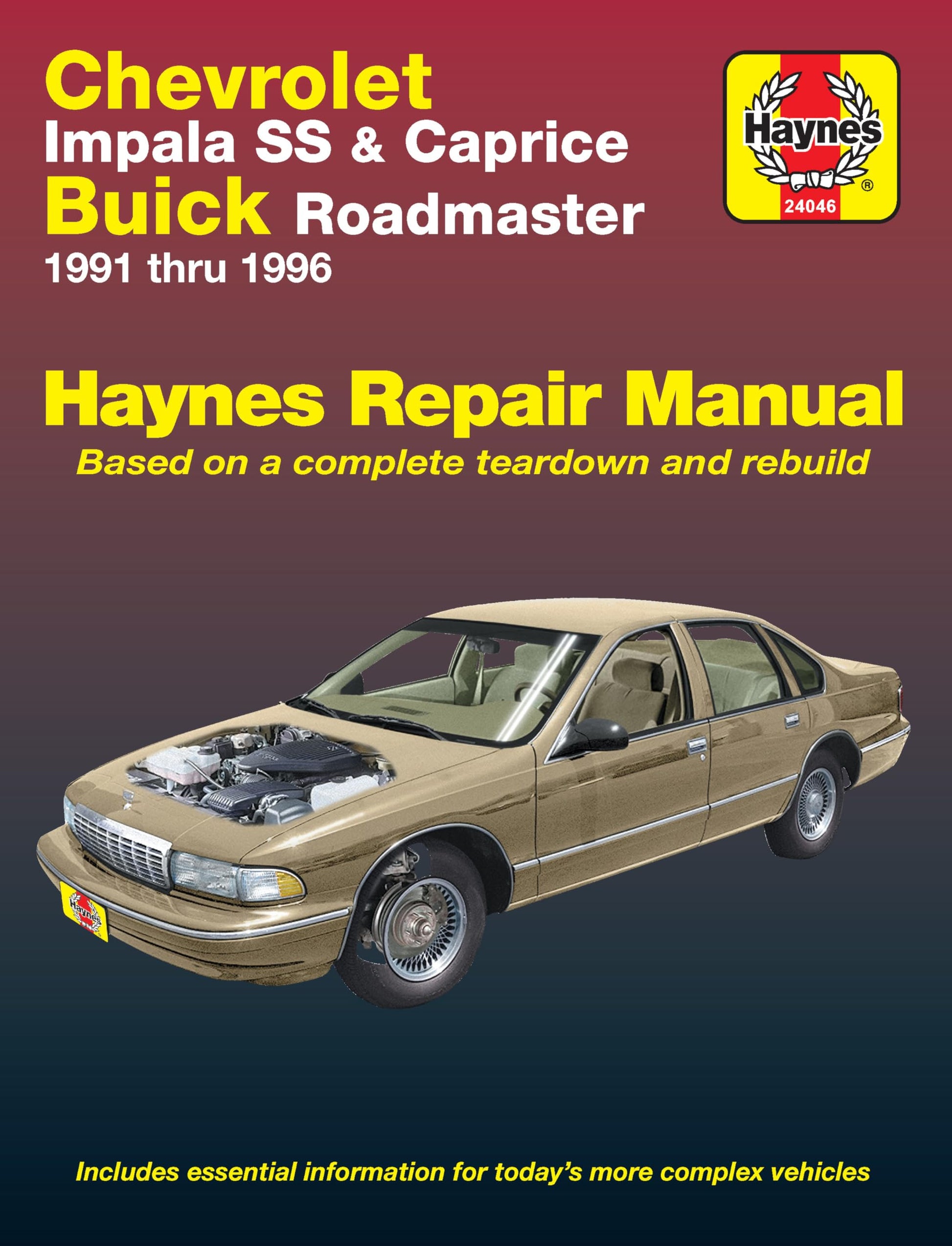 Chevrolet V8, Impala SS, Caprice & Buick Roadmaster (91-96) Haynes Repair Manual (Does not include information specific to V6 models. Includes vehicle ... exclusion noted) (Haynes Repair Manuals)