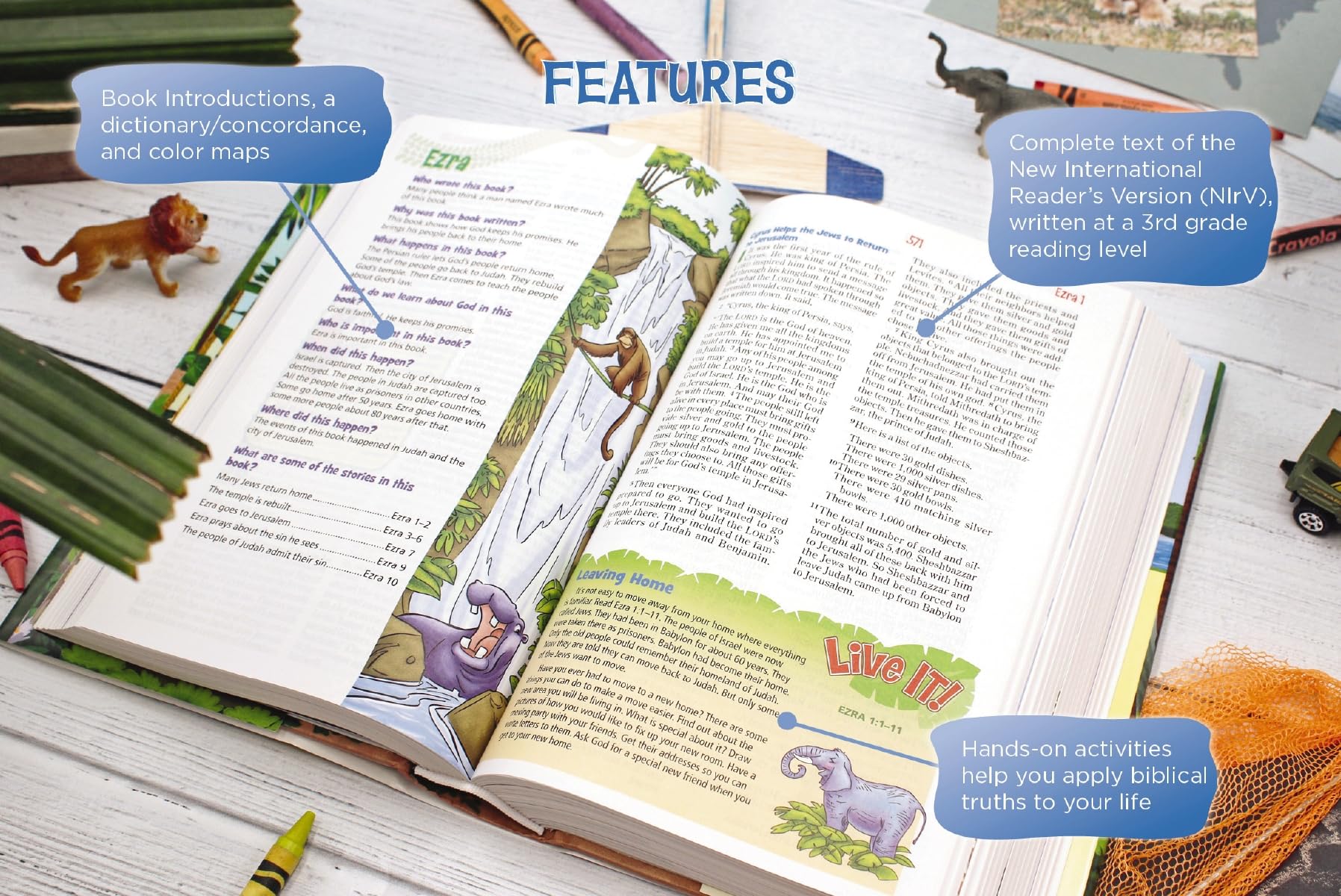 NIrV, Adventure Bible for Early Readers, Leathersoft, Green, Full Color