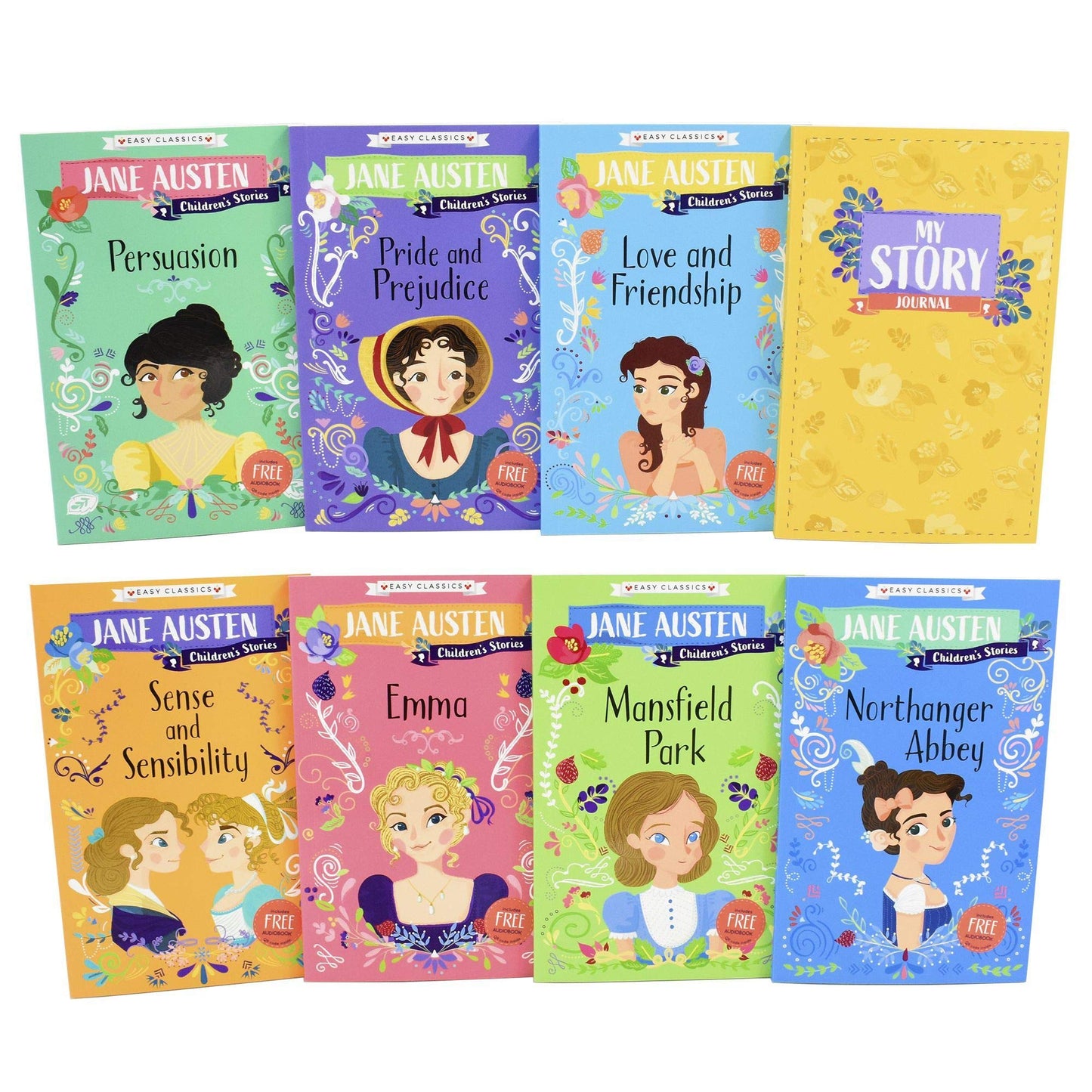Jane Austen Children's Stories (Easy Classics) 8 Book Box Set (Emma, Pride and Prejudice, Northanger Abbey  Sense and Sensibility)
