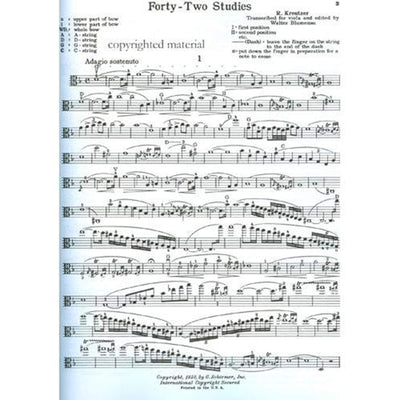 42 Studies: Transcribed for Viola (Schirmer's Library of Musical Classics, Volume 1737)