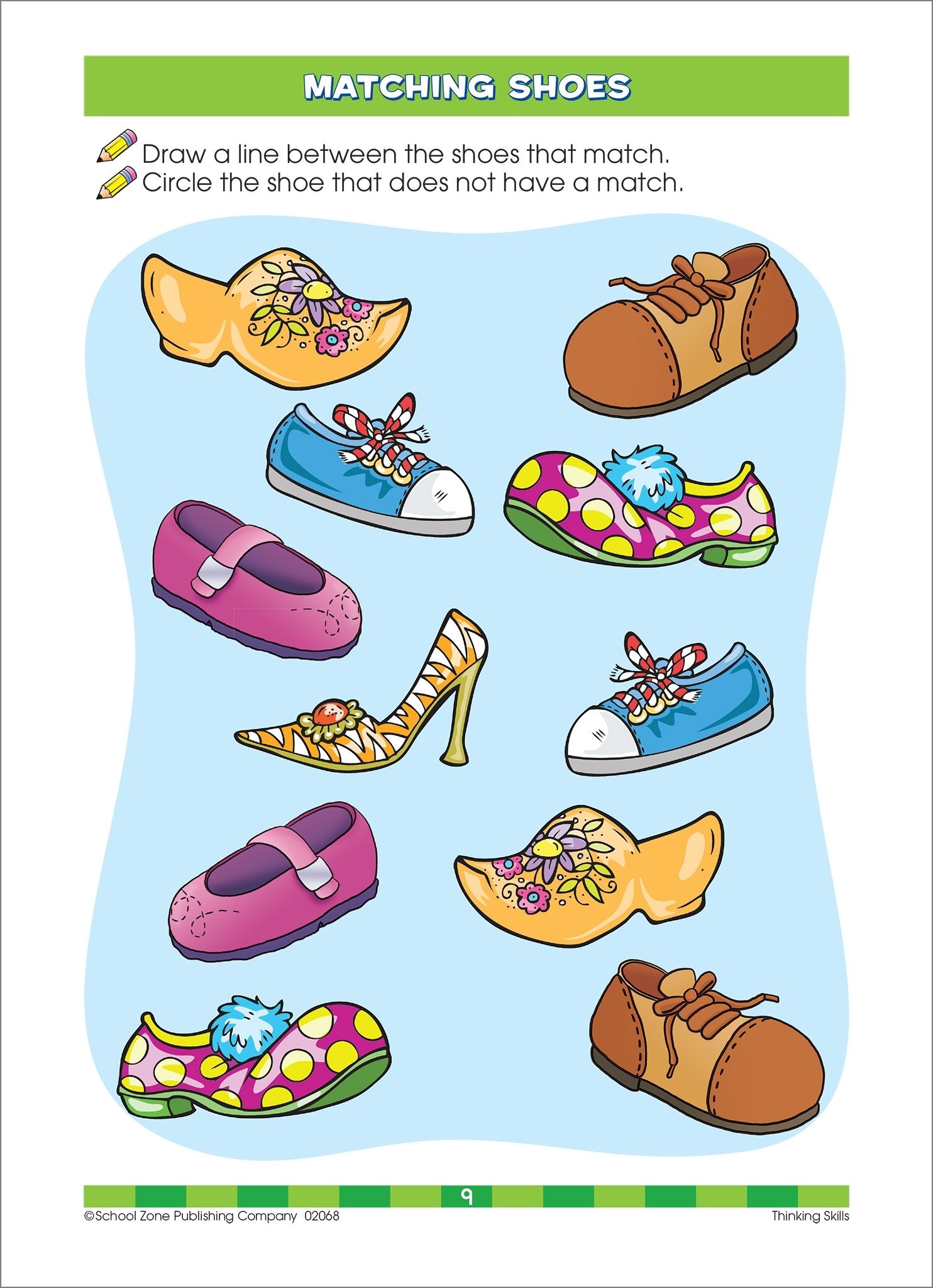 School Zone - Thinking Skills Workbook - 32 Pages, Ages 3 to 5, Preschool, Kindergarten, Observation, Problem-Solving, Picture Puzzles, Sequencing, and More (School Zone Get Ready! Book Series)