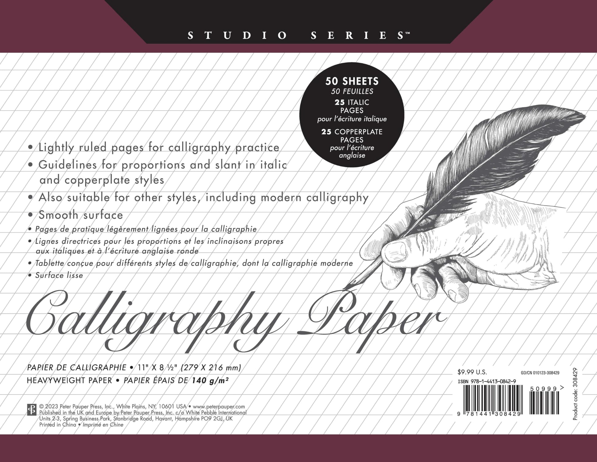 Studio Series Calligraphy Paper Pad: 50 Sheets