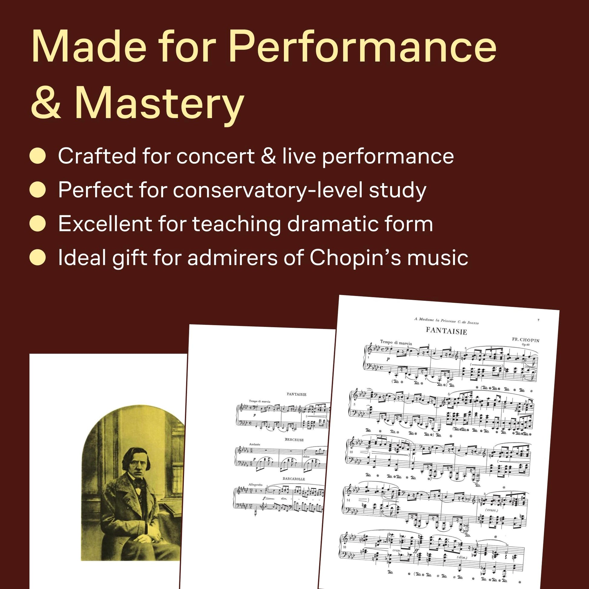 Chopin: Fantasia Berceuse Barcarolle Piano Solo  Classical Sheet Music Edition from Chopin Complete Works Vol XI  Urtext Songbook for Study and ... Pianists (The Chopin Complete Works, 11)