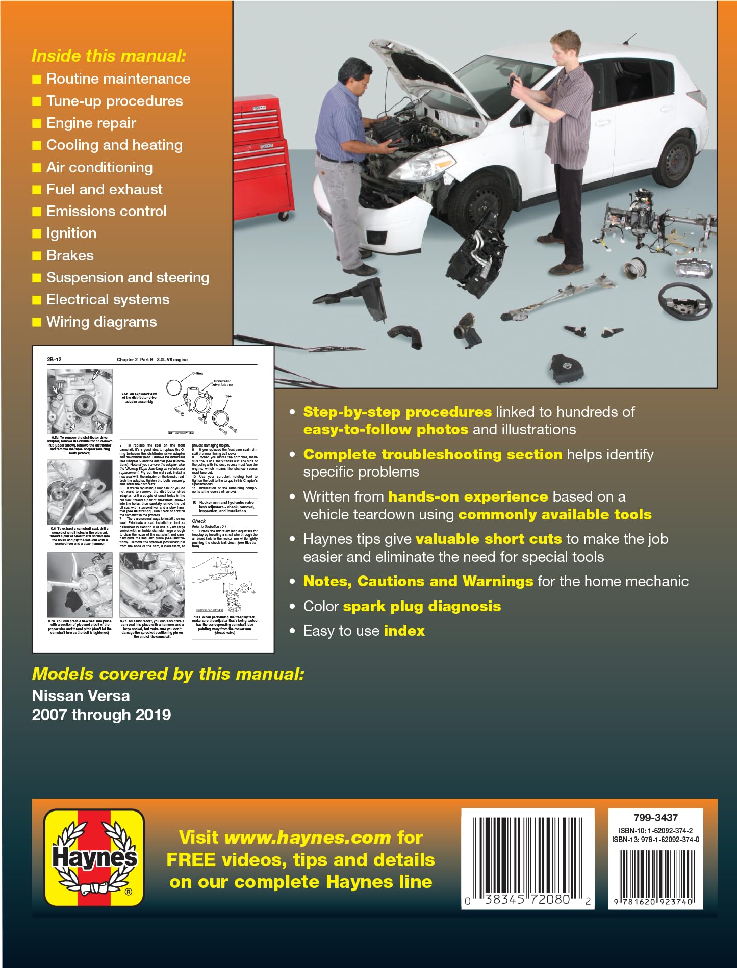 Nissan Versa 2007 thru 2019 Haynes Repair Manual: All Models (Haynes Automotive)