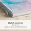 Christian Art Gifts Journal w/Scripture for Women Be Still Psalm 46:10 Bible Verse Watercolor Teal Pink Purple Laurel 192 Ruled Pages, Large Hardcover Notebook, Wire Bound