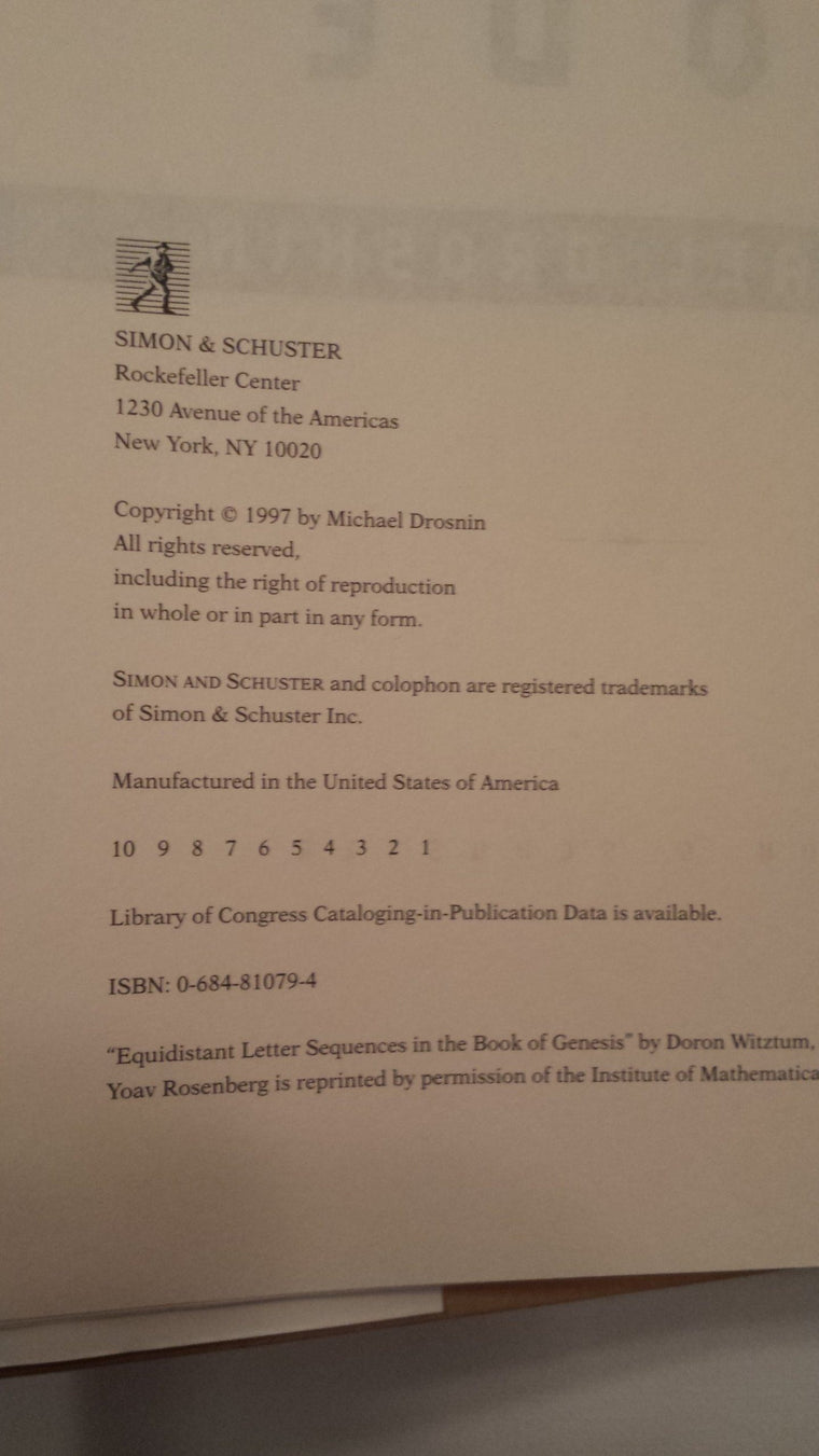 The Bible Code by Drosnin, Michael