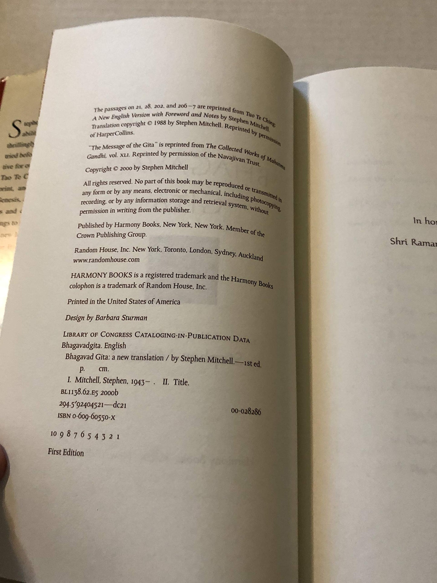 Bhagavad Gita: A New Translation by Mitchell, Stephen