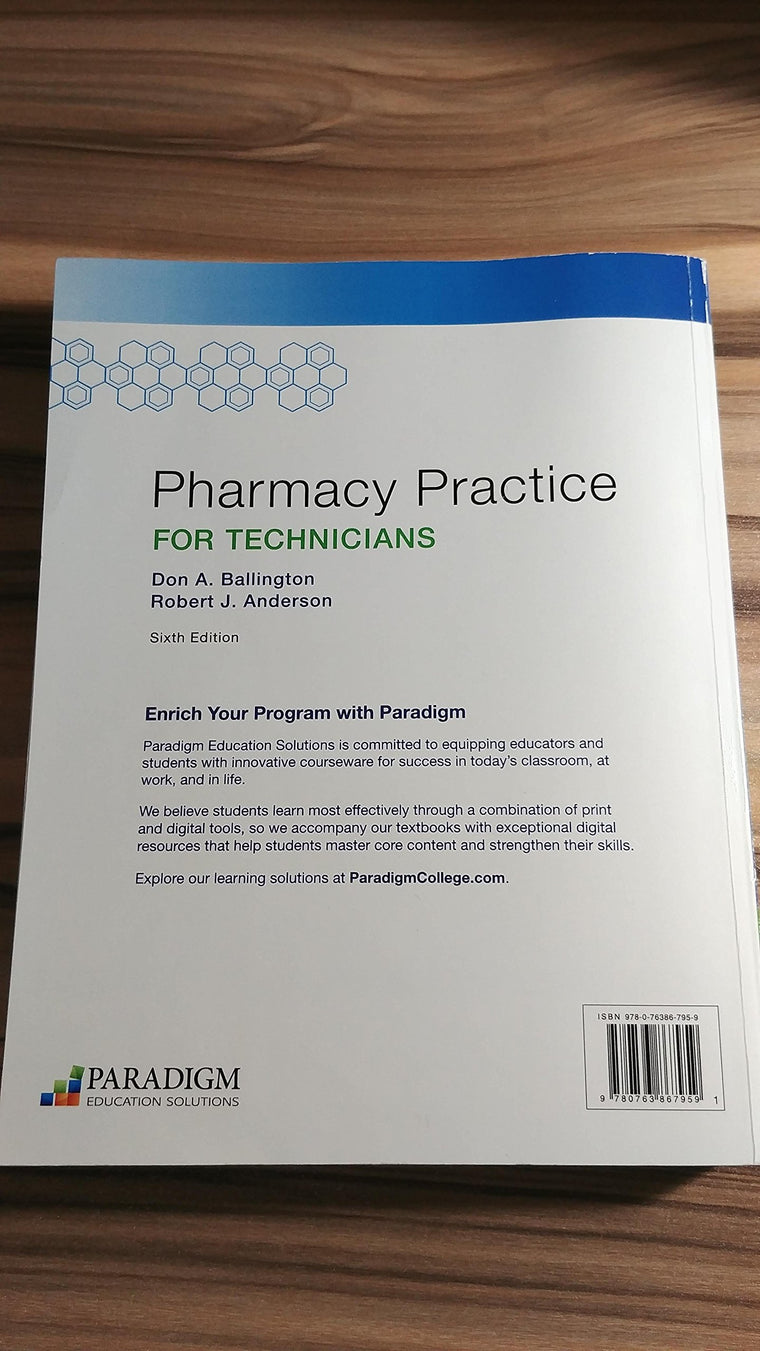 Pharmacy Practice for Technicians — back cover