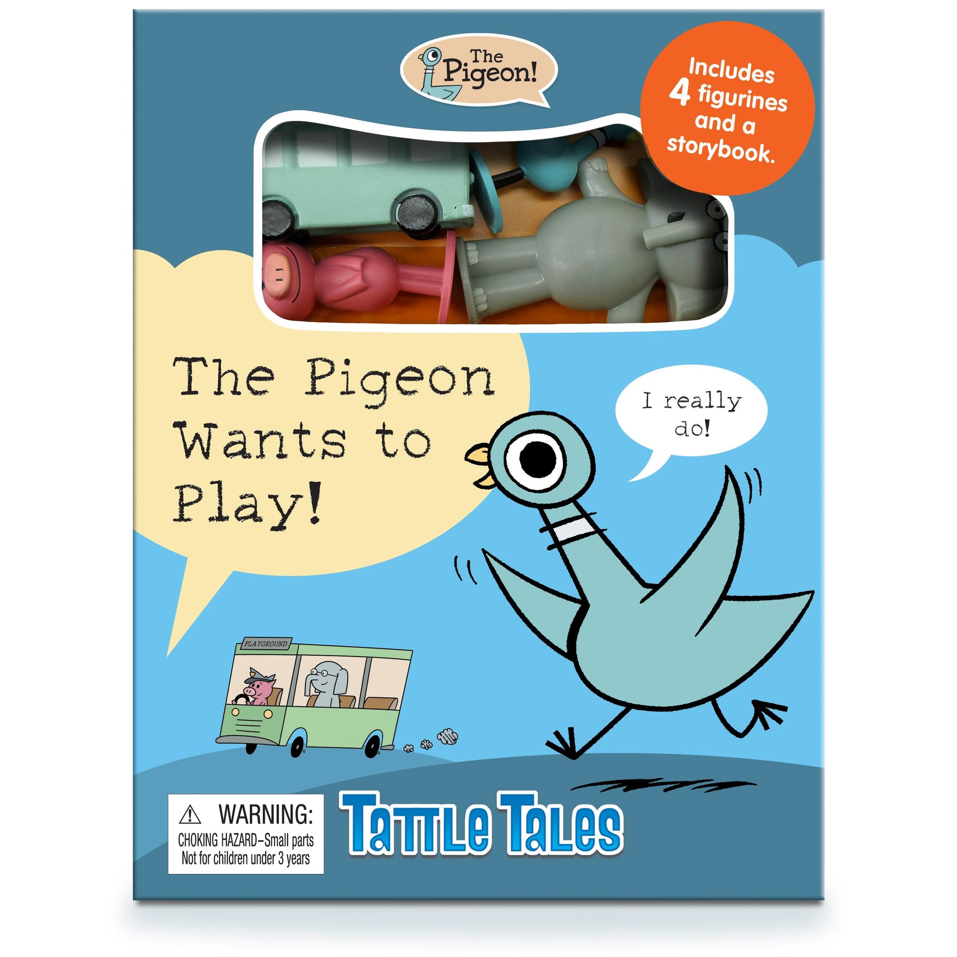 Hidden Pigeon Company Mo Willems Tattle Tales - Activity Books for kids, 12-page storybook, 4 figurines