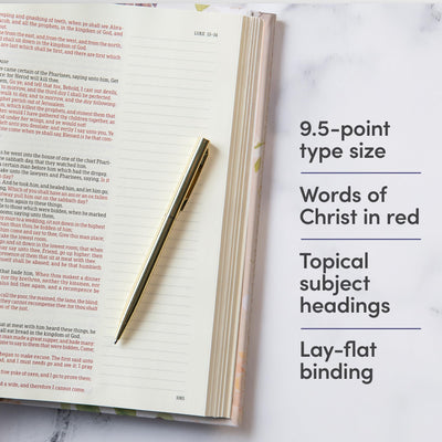 KJV Notetaking Bible, Large Print Hosanna Revival Edition, Blush Cloth Over Board, KJV Holy Bible, Red Letter, Single-Column, Journaling Space, Reading Plan, Easy-to-Read Bible Slab Type