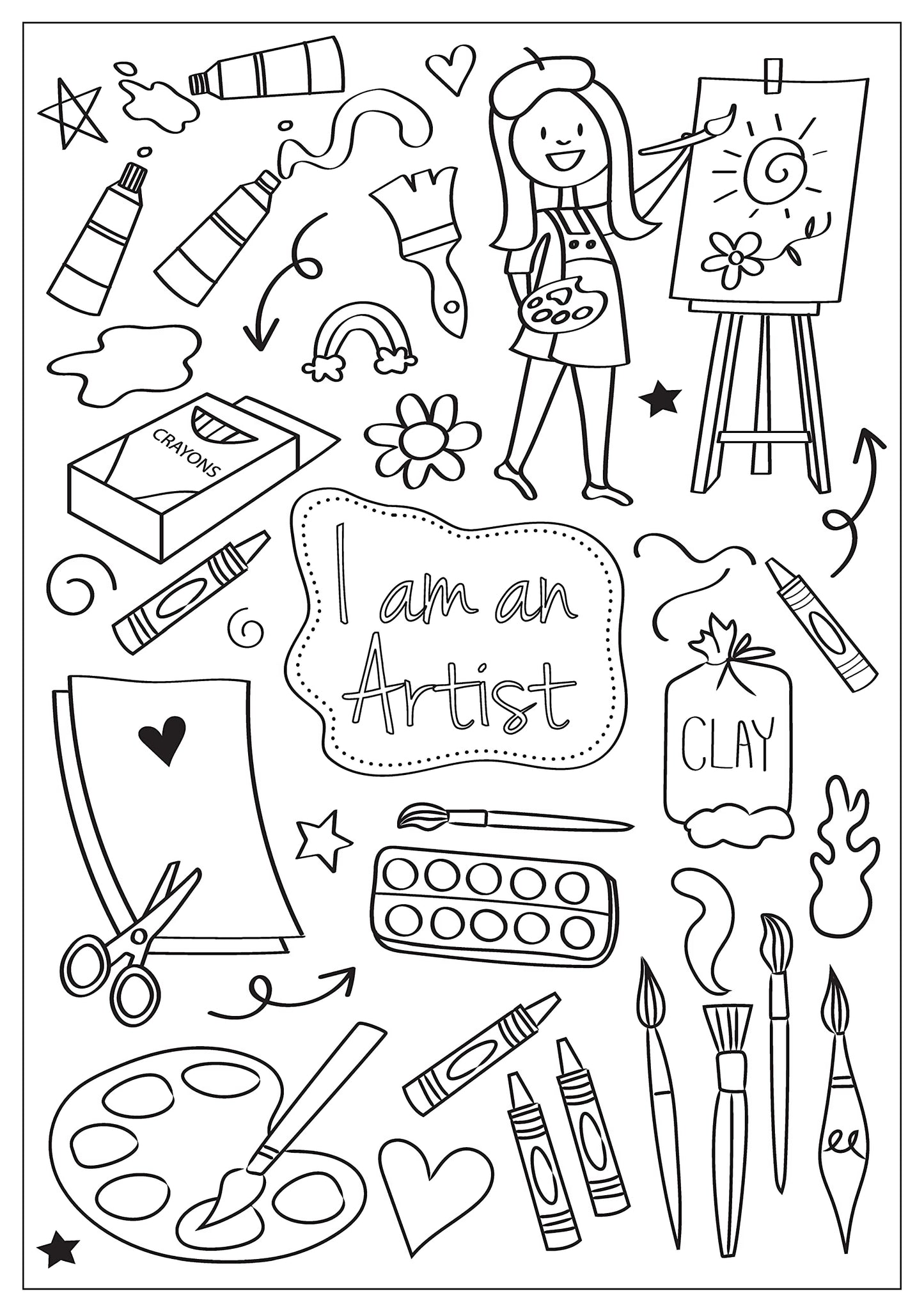 Hopscotch Girls I Am An Adventurer, Artist & Athlete: A Coloring Book Creative & Empowering for Kids Ages 4-8 Educational STEM-Focused with 24 Pages