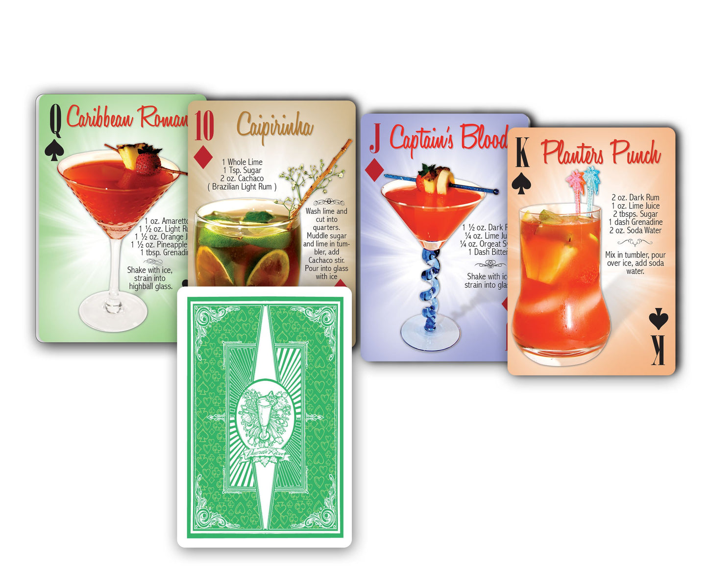 Tropical Cocktail Drink Recipes Playing Cards 54 Cards