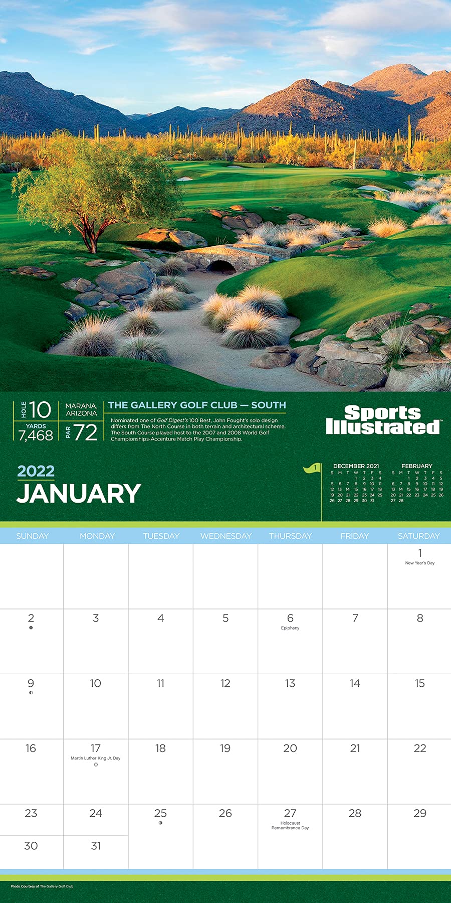 2022 Sports Illustrated Golf Courses Wall Calendar