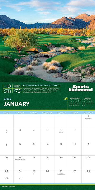 2022 Sports Illustrated Golf Courses Wall Calendar