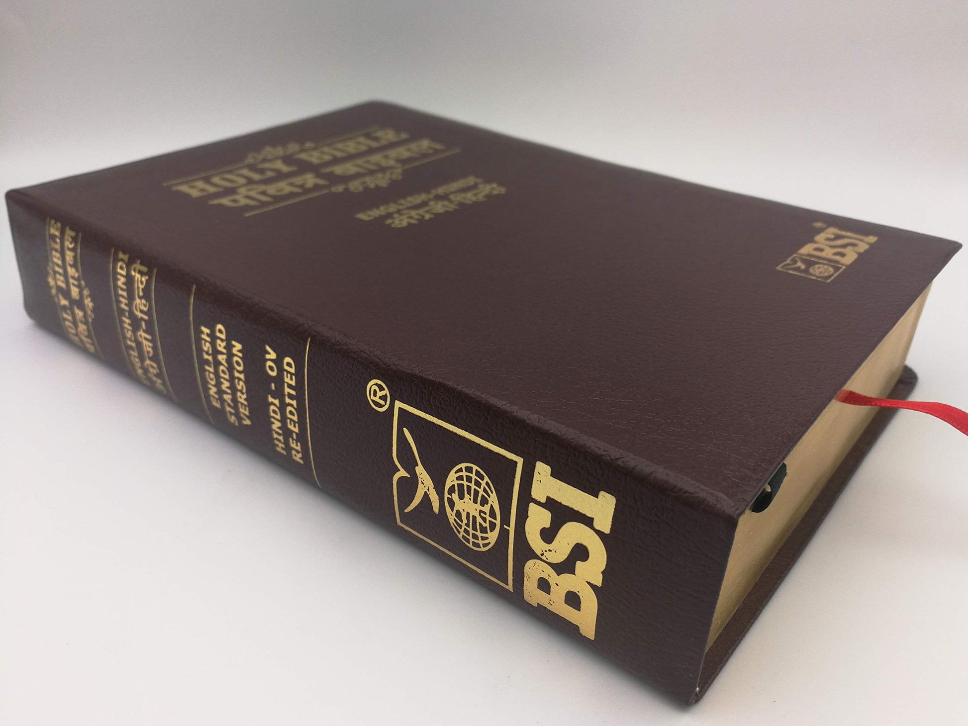 English - Hindi Holy Bible / ESV - Hindi O.V. Re-Edited / Leather-bound, golden page edges in protective box - Color maps / BSI 10R 0056