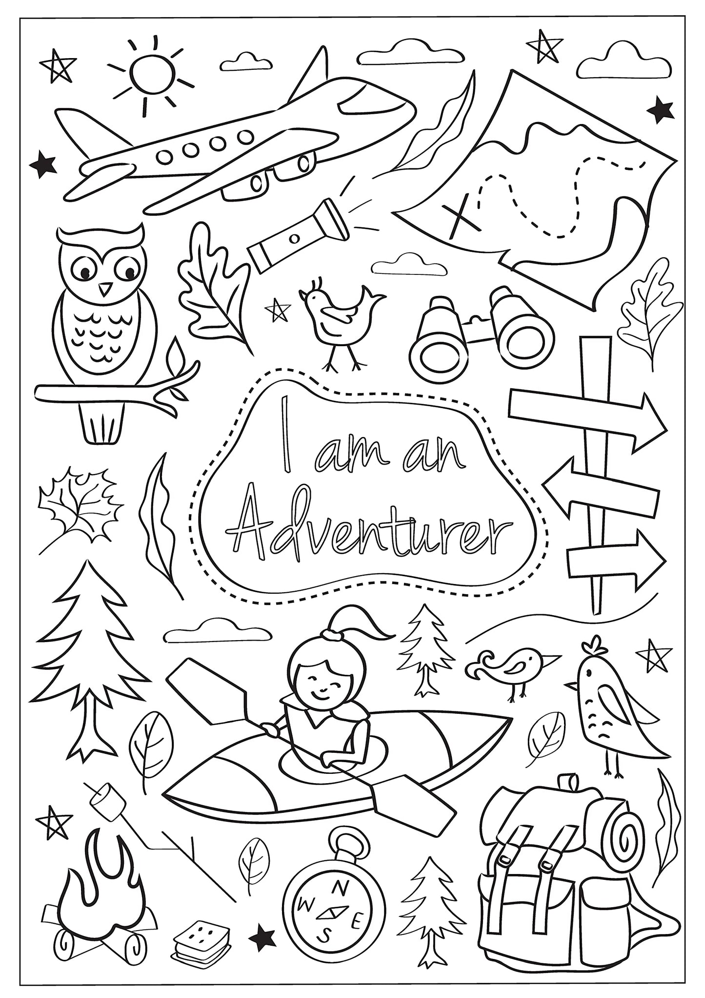 Hopscotch Girls I Am An Adventurer, Artist & Athlete: A Coloring Book Creative & Empowering for Kids Ages 4-8 Educational STEM-Focused with 24 Pages