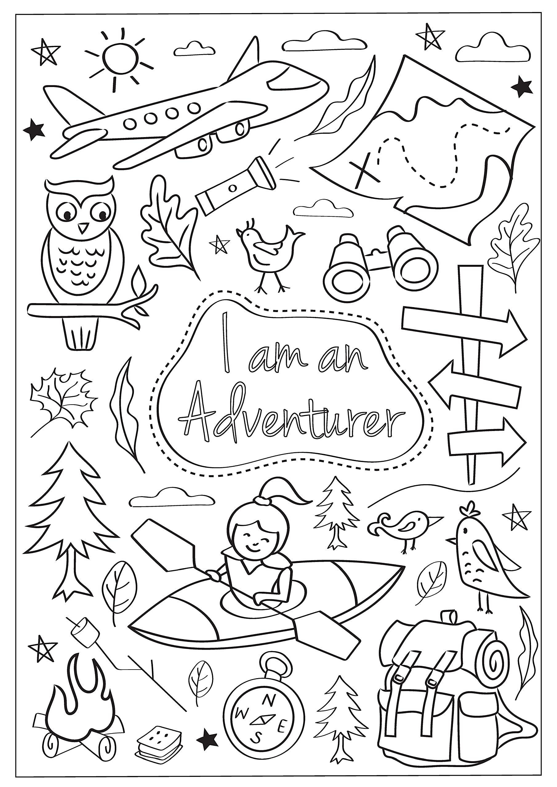 Hopscotch Girls I Am An Adventurer, Artist & Athlete: A Coloring Book Creative & Empowering for Kids Ages 4-8 Educational STEM-Focused with 24 Pages