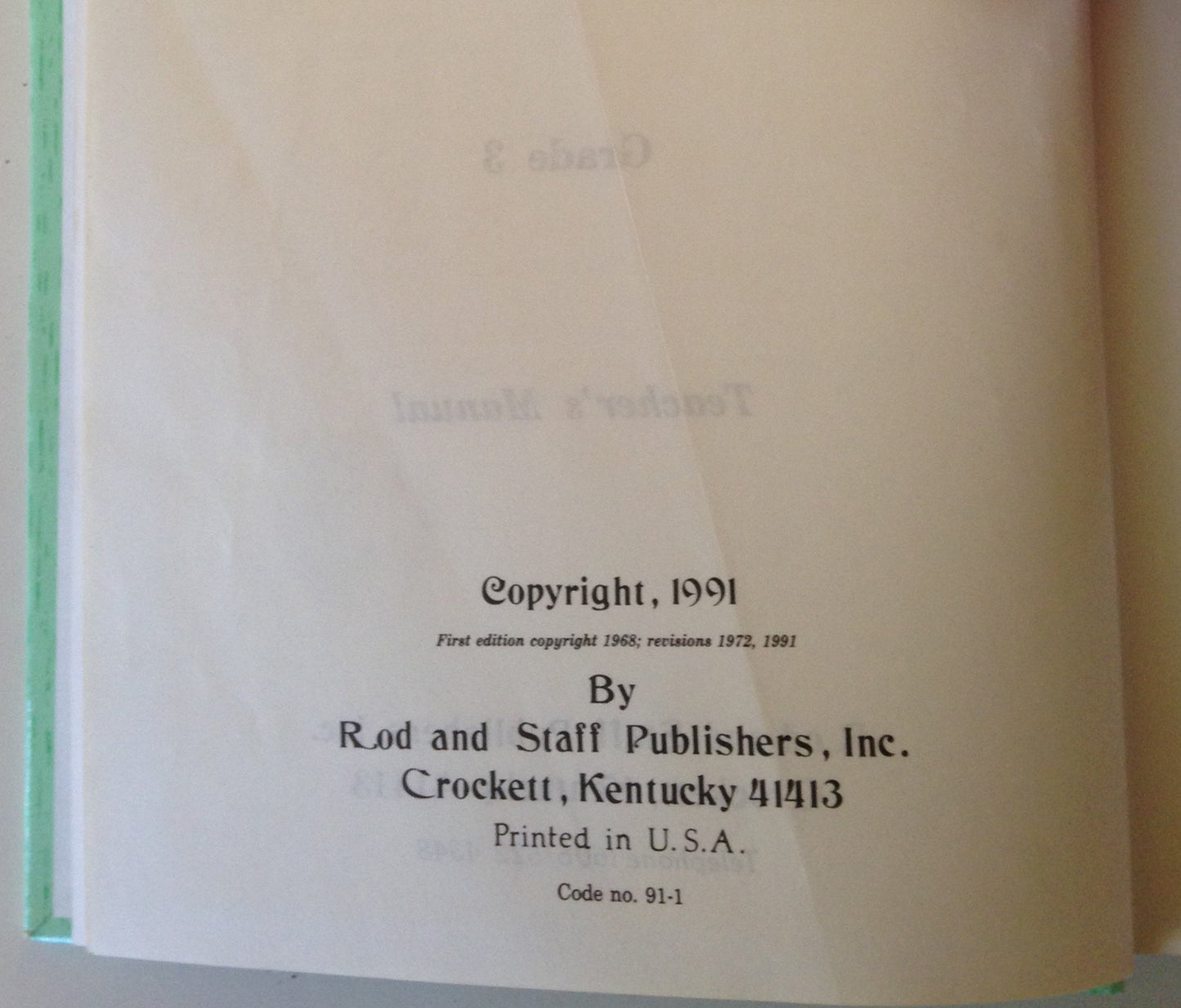 Beginning Wisely : Teacher's Manual by Inc. Rod and Staff Publishers (1991-05-03)