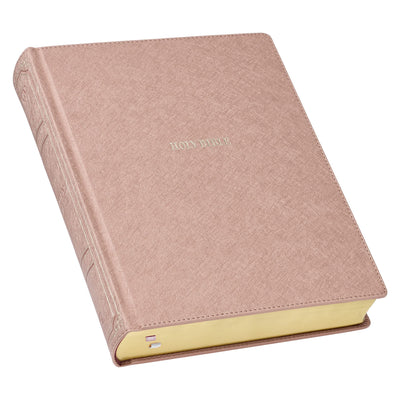 KJV Holy Bible, Large Print Note-taking Bible, Faux Leather Hardcover - King James Version, Rose Gold (KJV Note-taking Editions)
