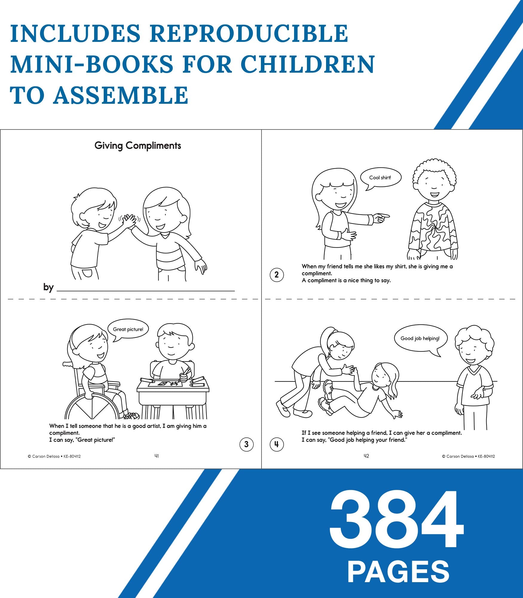 Key Education Social Skills Activities for Kids, Mini Reproducible Books Covering Communication, Calming Strategies,Manners, Emotions, and More Social Emotional Learning Activities