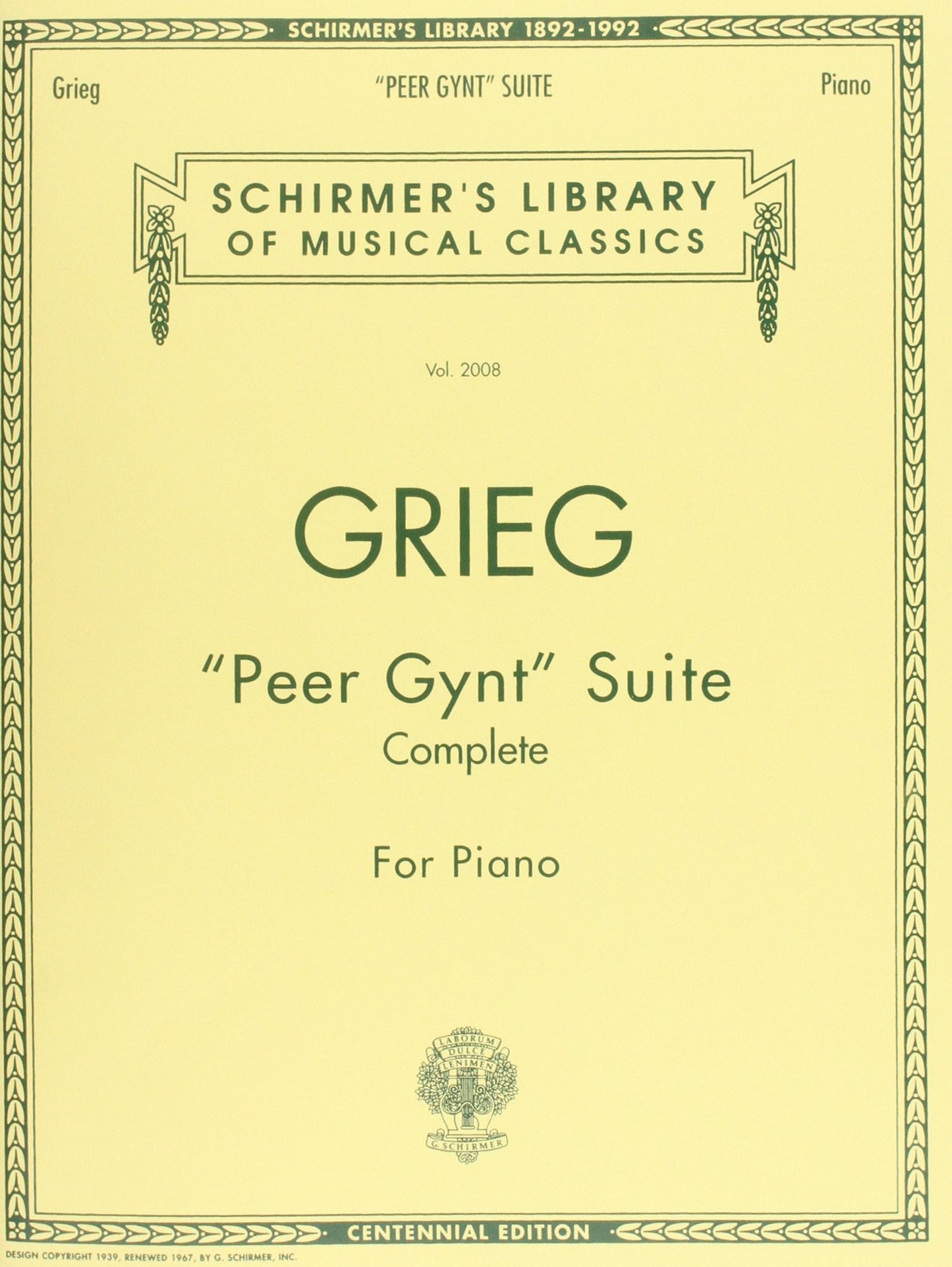 Peer Gynt Suite Piano Centennial Edition