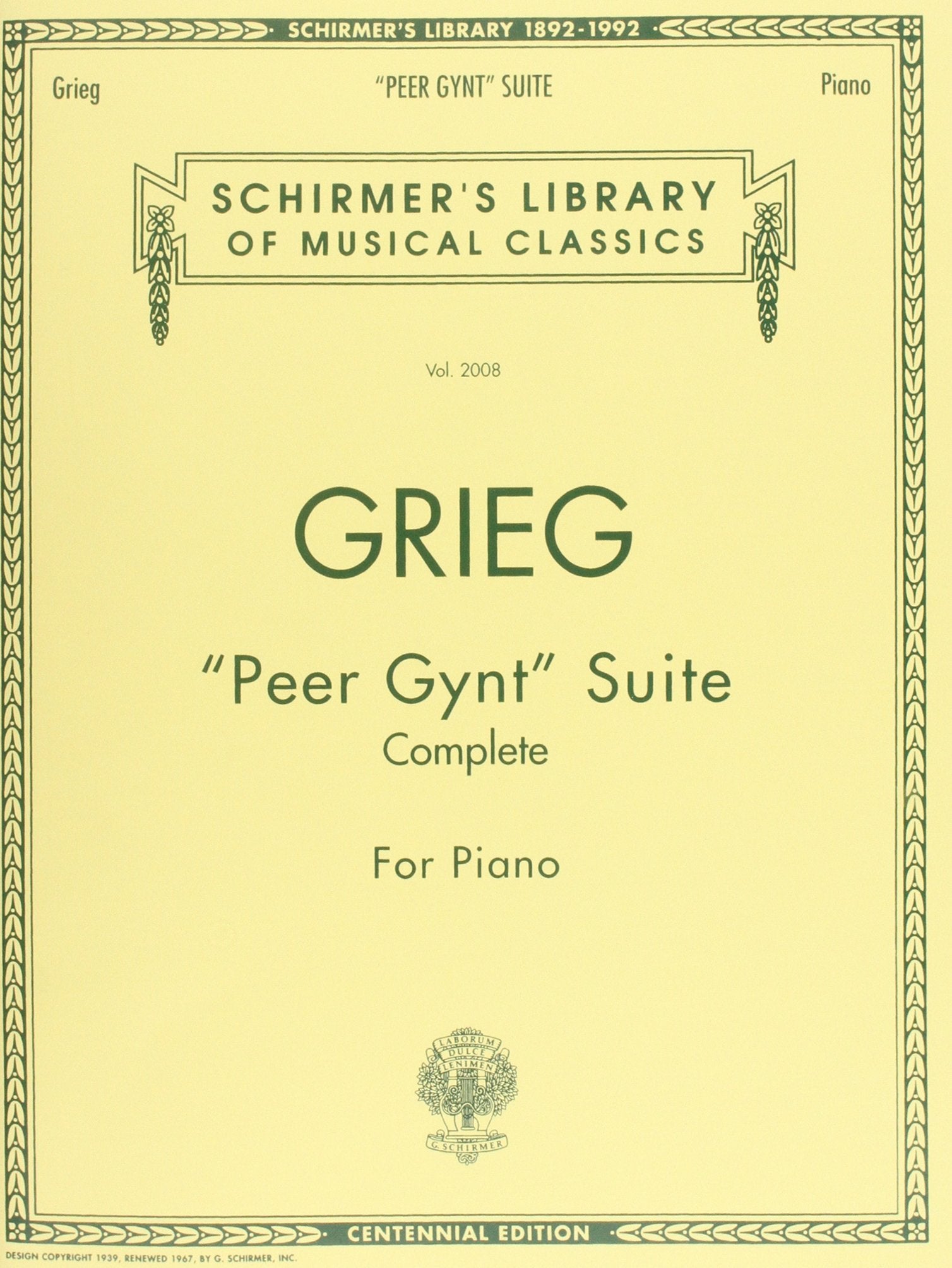Peer Gynt Suite Piano Centennial Edition