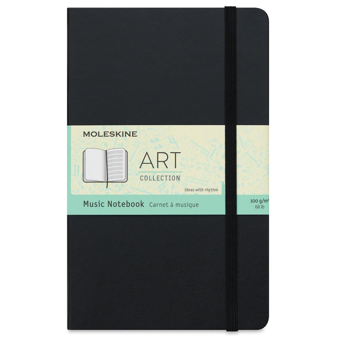 Moleskine Art Music Notebook, Hard Cover, Large (5" x 8.25") Pentagram, Black, 192 Pages