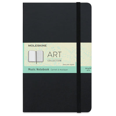 Moleskine Art Music Notebook, Hard Cover, Large (5" x 8.25") Pentagram, Black, 192 Pages