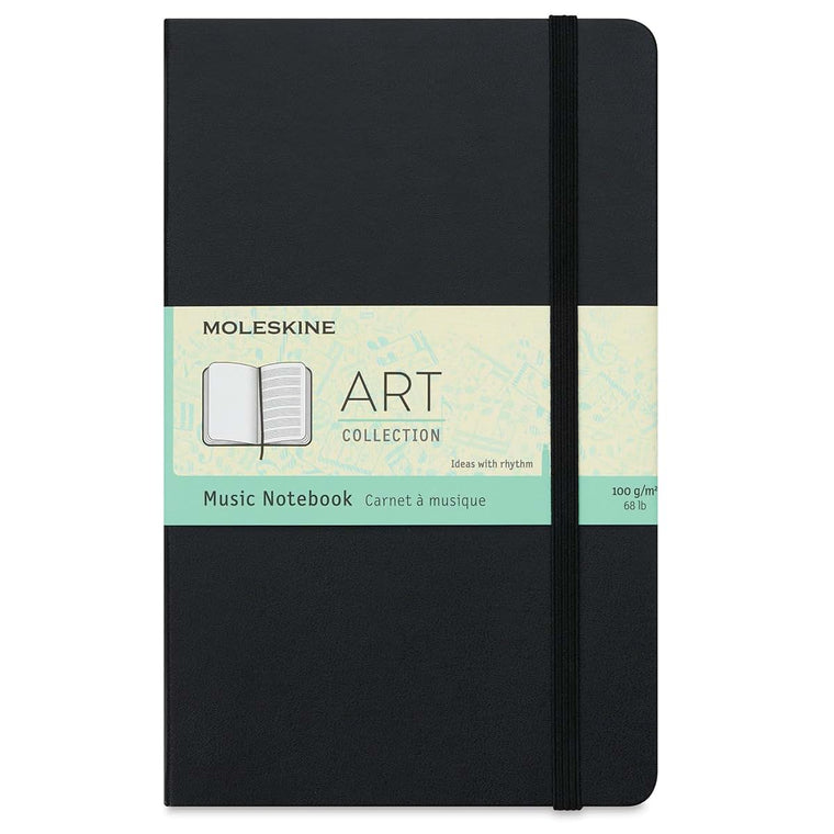 Moleskine Art Music Notebook, Hard Cover, Large (5" x 8.25") Pentagram, Black, 192 Pages