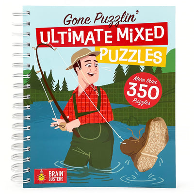 Gone Puzzlin' Mixed Puzzles Book for Adults: More than 350 Puzzles for Adults Including Word Searches, Crosswords, Sudoku, Mazes and More! (Part of the Brain Busters Puzzle Collection)