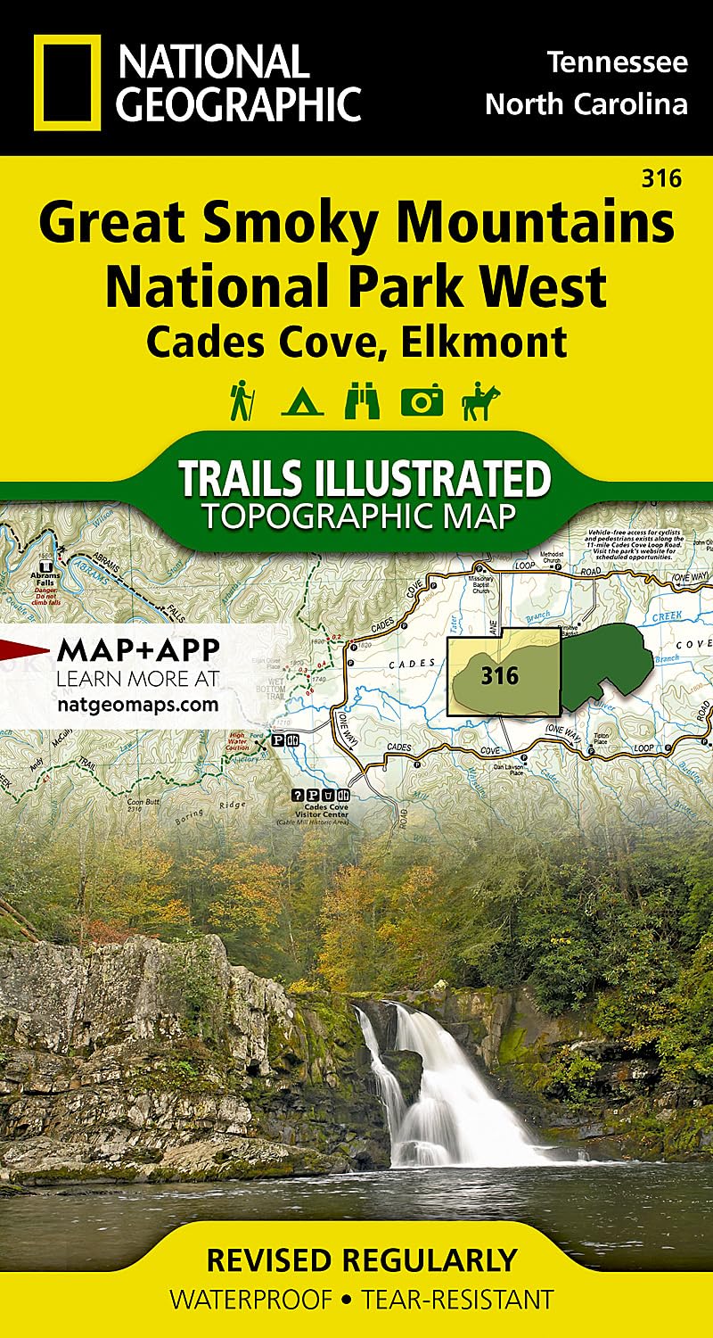 Great Smoky Mountains National Park West: Cades Cove, Elkmont Map (National Geographic Trails Illustrated Map, 316)