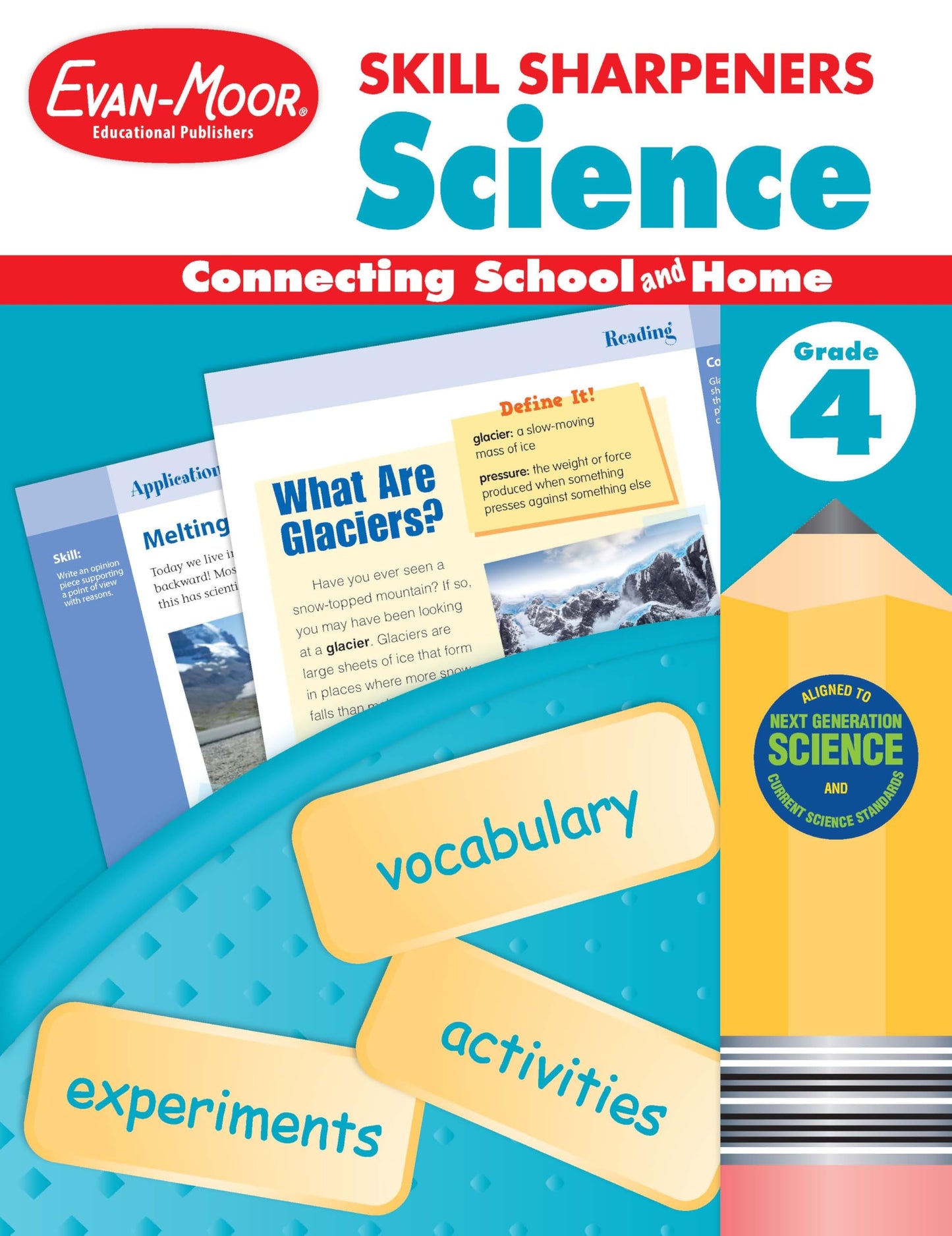 Evan-Moor Skill Sharpeners Science Workbook, Grade 4, Physical, Life, and Earth Science, Activities, Human Body, Glaciers, Earthquakes, Volcanos, Erosion, Digital, Water, and Sound Waves, Homeschool