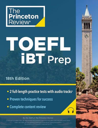 Princeton Review TOEFL iBT Prep with Audio/Listening Tracks, 18th Edition: 2 Practice Tests + Audio + Strategies & Review / For the New, Shorter TOEFL (College Test Preparation)