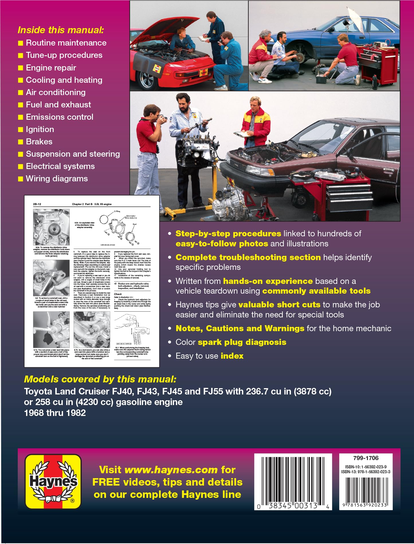 Toyota Land Cruiser FJ40, 43,45, 55 & 60, '68'82 (Haynes Repair Manuals)