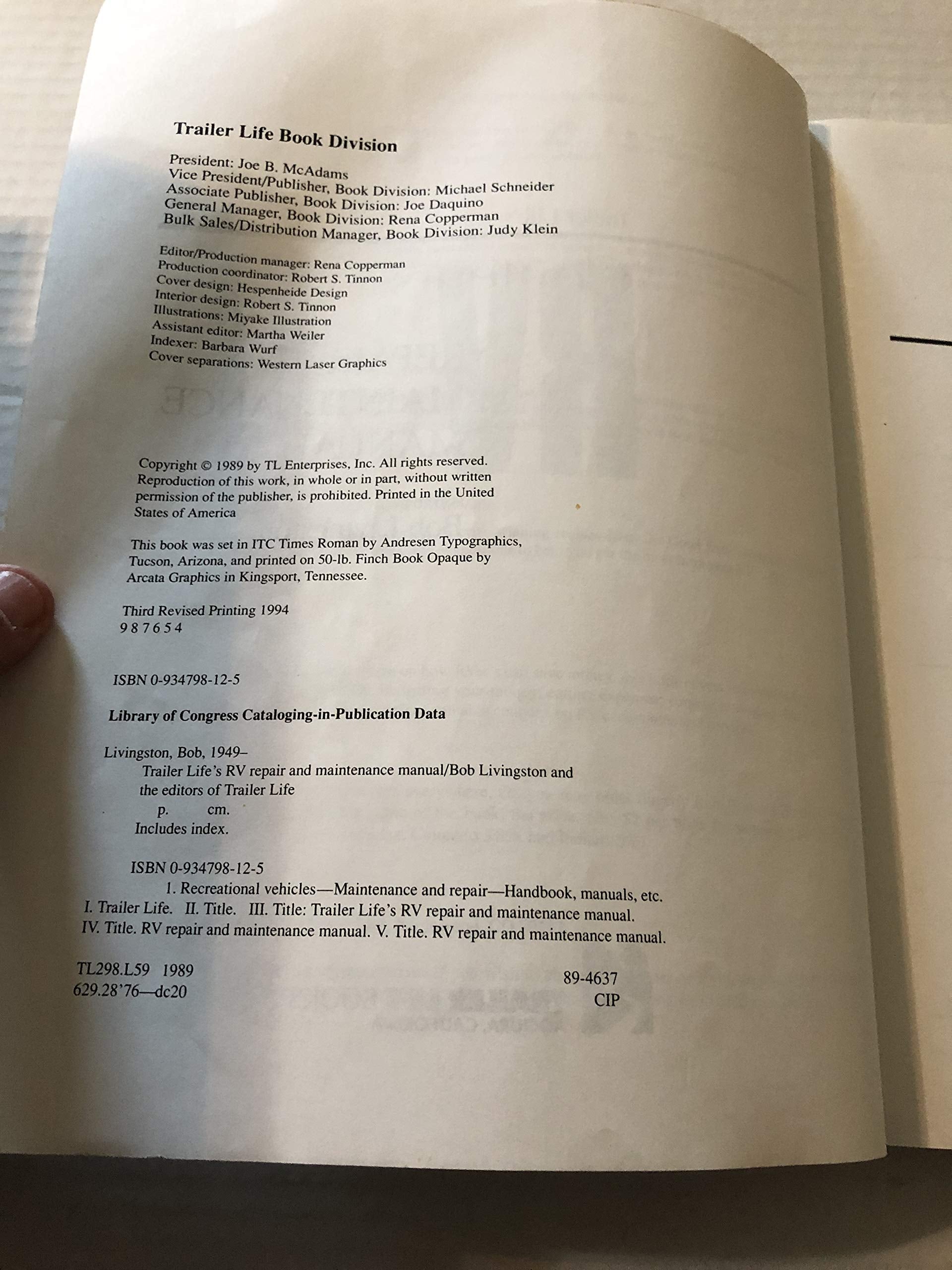 Trailer Life's RV Repair and Maintenance Manual